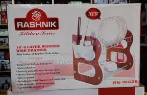 Rashnik 18-Inch Two-Layer Wooden Dish Drainer (RN1602B)