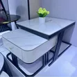 2-in-1 Mai Faduwa Table Na Marble Tare Da Leda - 3