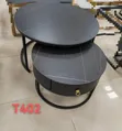 Round Marble 2-in-1 Center Table with Drawer - 2