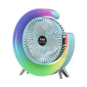 Rechargeable Colourful Light Fan with LED & USB