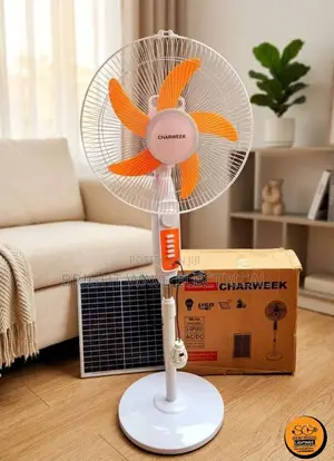 Solar Standing Fan with Bulb