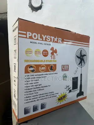 Polystar 18-Inch Rechargeable Standing Fan