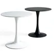 Tulip Round Side Table - White & Black Pair - 2