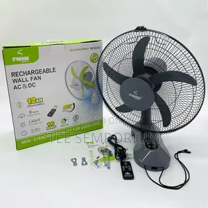 Iwin 16-Inch AC/DC Rechargeable Wall Fan mai Hasken LED