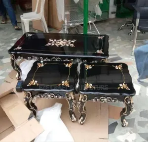 3-in-1 Wooden Center Table with Side Stools